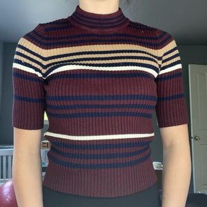 BP mock neck short sleeve sweater